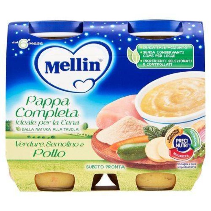 Mellin Baby Cena Pappa Completa Verdure Semolino e Pollo