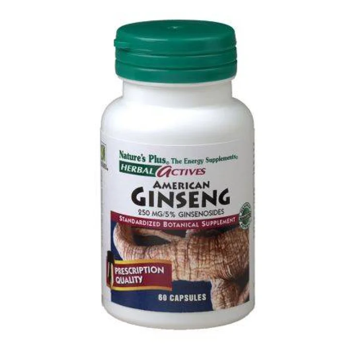 Nature's Plus Herbal Actives Ginseng Americano Integratore per Difese Immunitarie