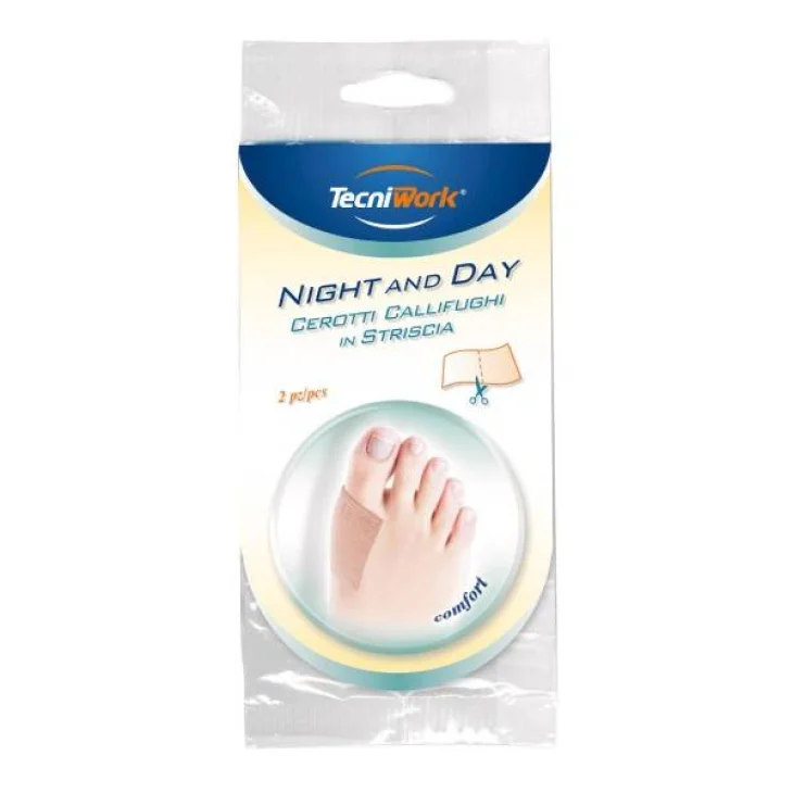 Tecniwork Night&Day Cerotti callifughi in striscia per i piedi 2 pezzi
