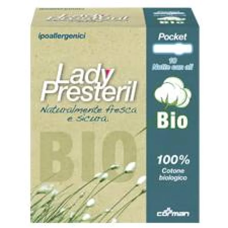 Corman Lady Presteril Assorbenti notte con ali in cotone bio 10 pezzi