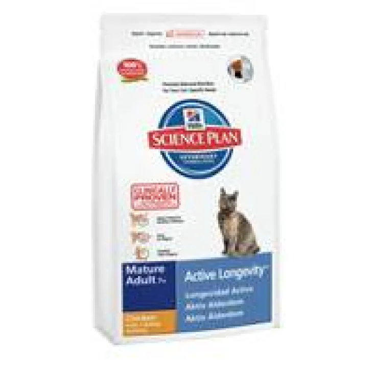 Hill's Feline Mature Adult 7+ Active Longevity Cibo Secco per Gatti Gusto Pollo 300 g