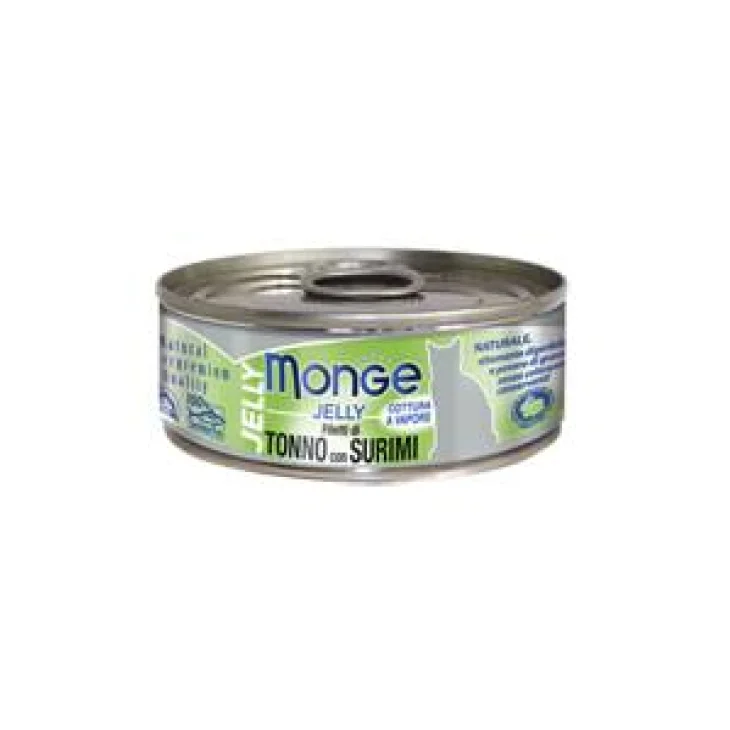 Monge Jelly Cibo Umido per Gatti con Filetti di Tonno e Surimi 80 g