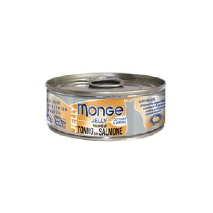 Monge Jelly Cibo Umido per Gatti con pezzetti di Tonno e Salmone 80 g