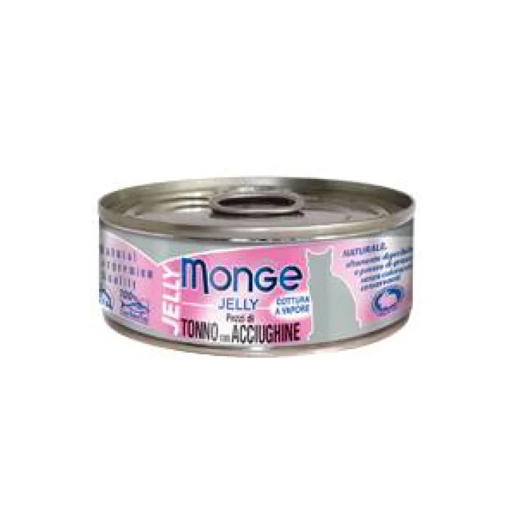 Monge Jelly Cibo Umido per Gatti Pezzetti di Tonno e Acciughine