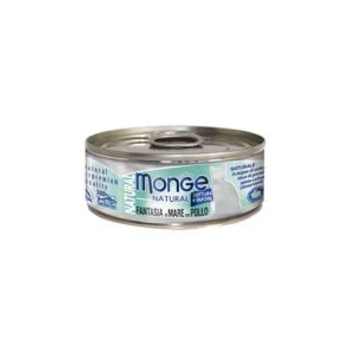 Monge Natural Cibo umido per gatti Fantasia di Mare con pollo 80 g