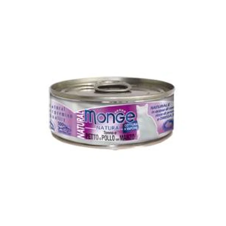 Monge Natural Cibo Umido per Gatti Gusto Tonno Pollo e Manzo 80 g