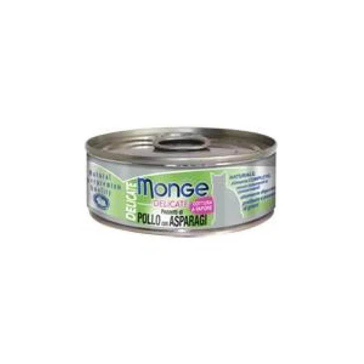 Monge Delicate Cibo Umido per Gatti Gusto Pollo e Asparagi 80 g