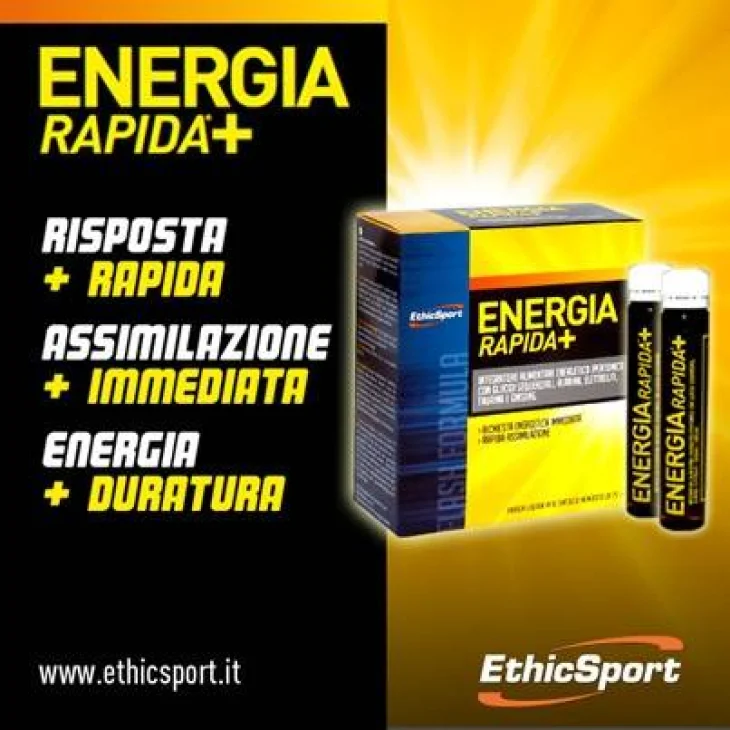 EthicSport Energia Rapida + Integratore Energetico per Sportivi 10 flaconcini x 25 ml