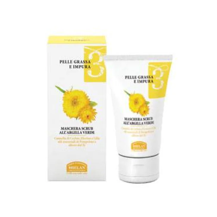 Helan Linea Viso 3 Pelle Grassa e Impura Maschera Scrub all'Argilla Verde