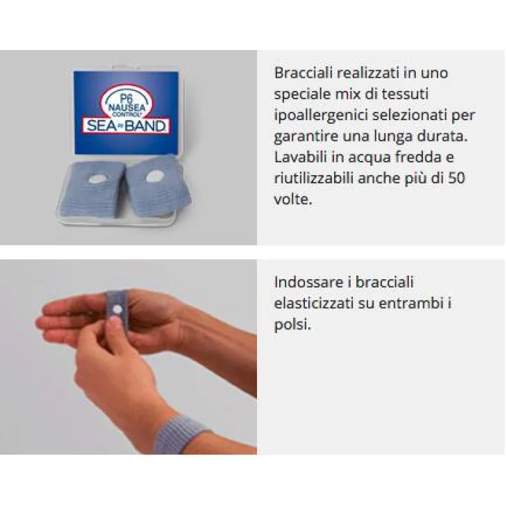 P6 Nausea Control Sea Band Braccialetti Anti Nausea per Adulti