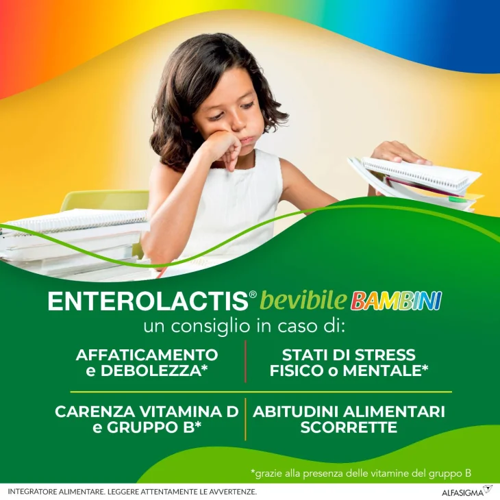 Enterolactis Bevibile Integratore Fermenti Lattici per Bambini