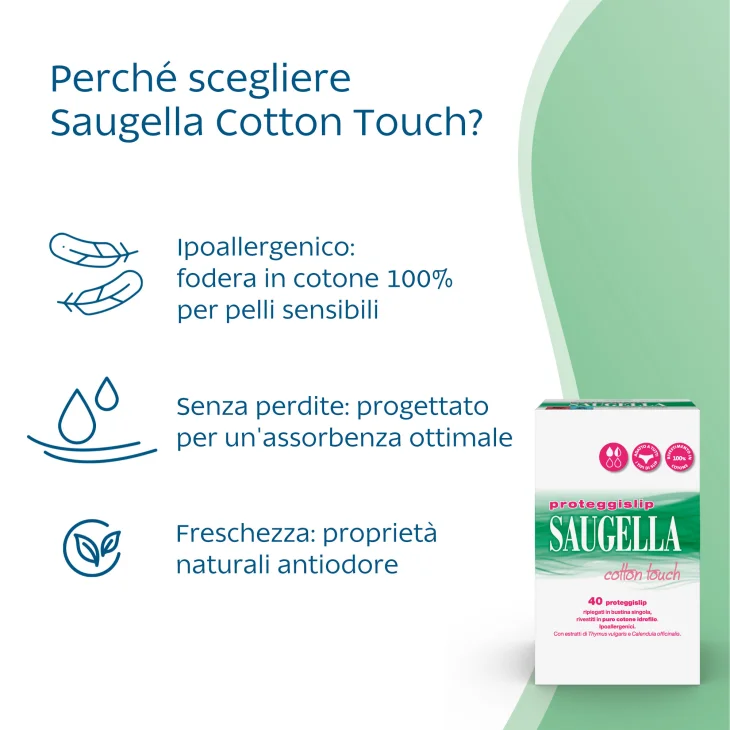Saugella Cotton Touch Proteggislip 40 pezzi
