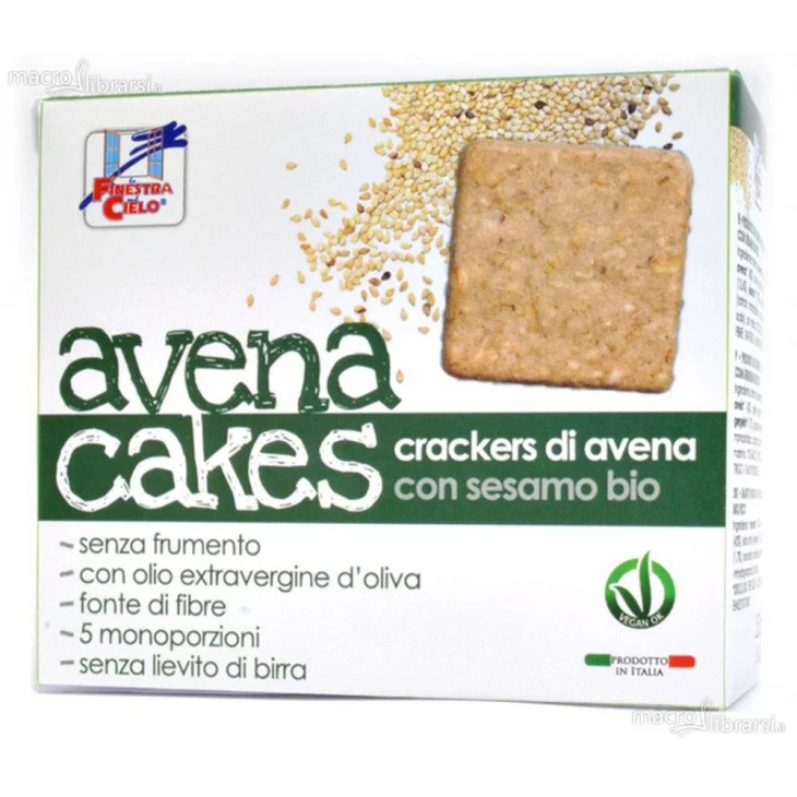 La Finestra sul Cielo Avenacakes Crackers Biologici Avena e Sesamo