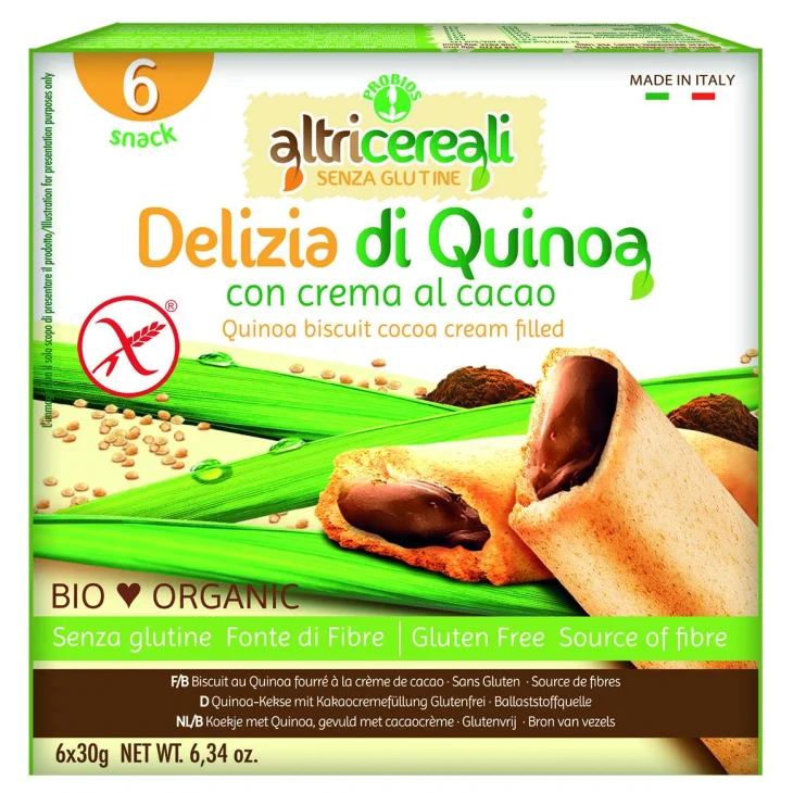Probios Altri Cereali Delizia di Quinoa Snack Biologico senza glutine 6 x 30 g