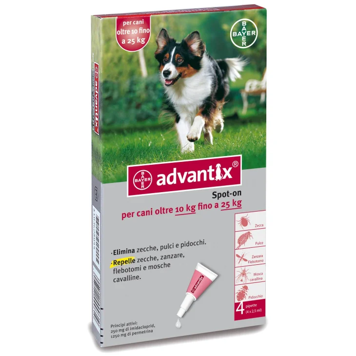 Bayer Advantix Antiparassitario Spot-On per Cani 10-25 kg