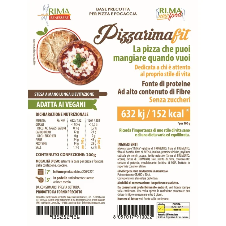 Rima Benessere Base per Pizza e Focaccia Fit Dietetica 1 base
