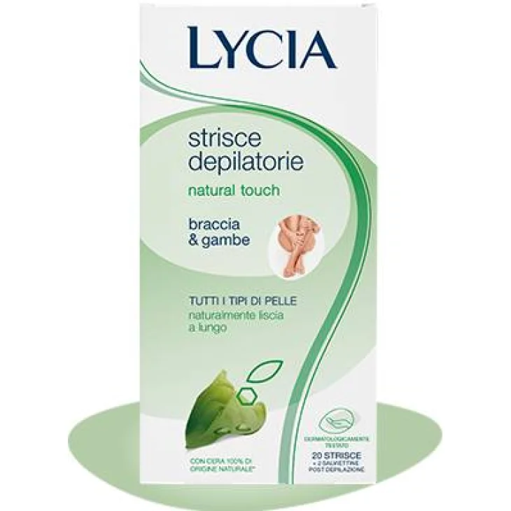 Lycia Cera Naturale Strisce depilatorie per braccia e gambe 20 strisce