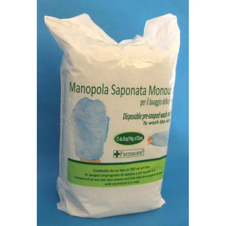 Farmacare Manopola Saponata monouso 20 pezzi