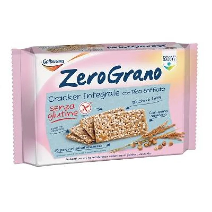 Galbusera Zerograno Crackers Integrali con Riso Soffiato Senza Glutine