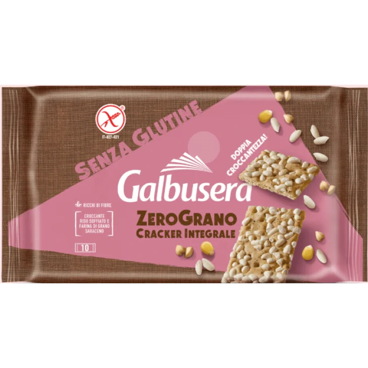 ZeroGrano Cracker Integrali Senza Glutine Ricchi di Fibre con Riso Soffiato e Farina di Riso 360 g