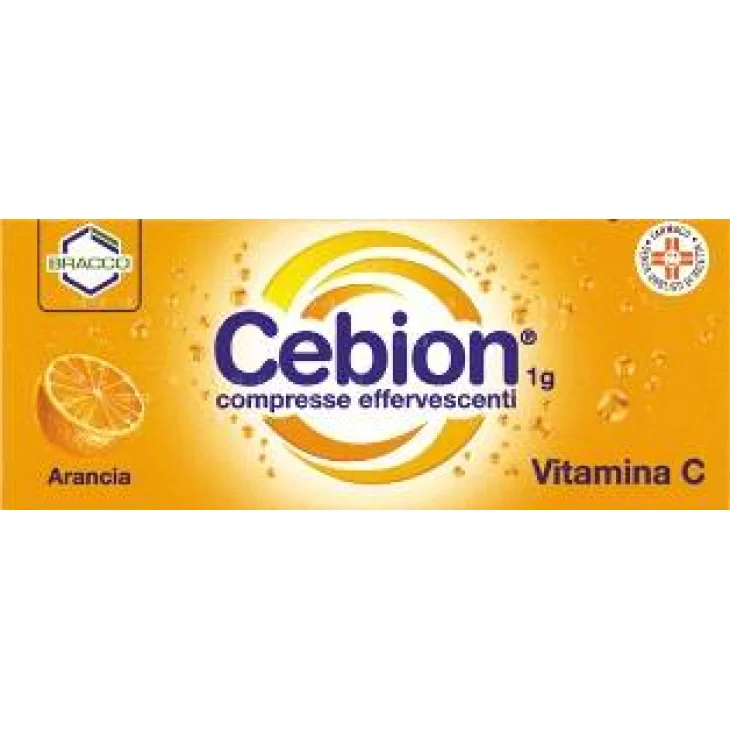 Cebion 1 g - 10 Compresse Effervescenti Integratore di Vitamina C Gusto Arancia