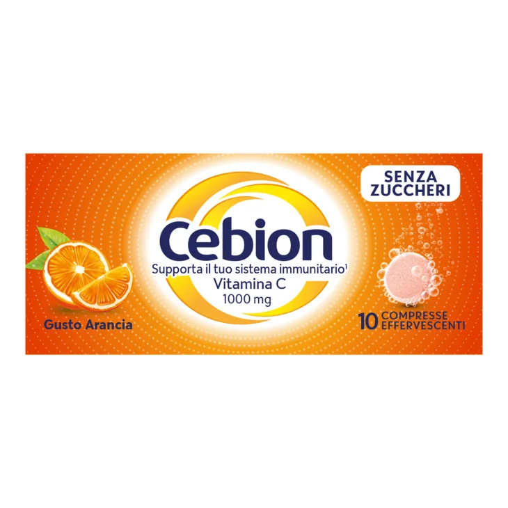 Cebion 1g - 10 compresse effervescenti Integratore di Vitamina C senza zucchero Cebion 1g - 10 compresse effervescenti Integratore di Vitamina C senza zucchero