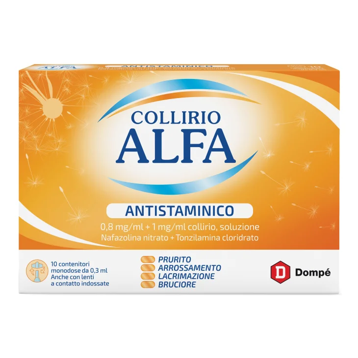 Collirio Alfa Antistaminico 0,8 mg/ ml + 1 mg/ml - 10 Flaconcini Monodose da 0,3 ml