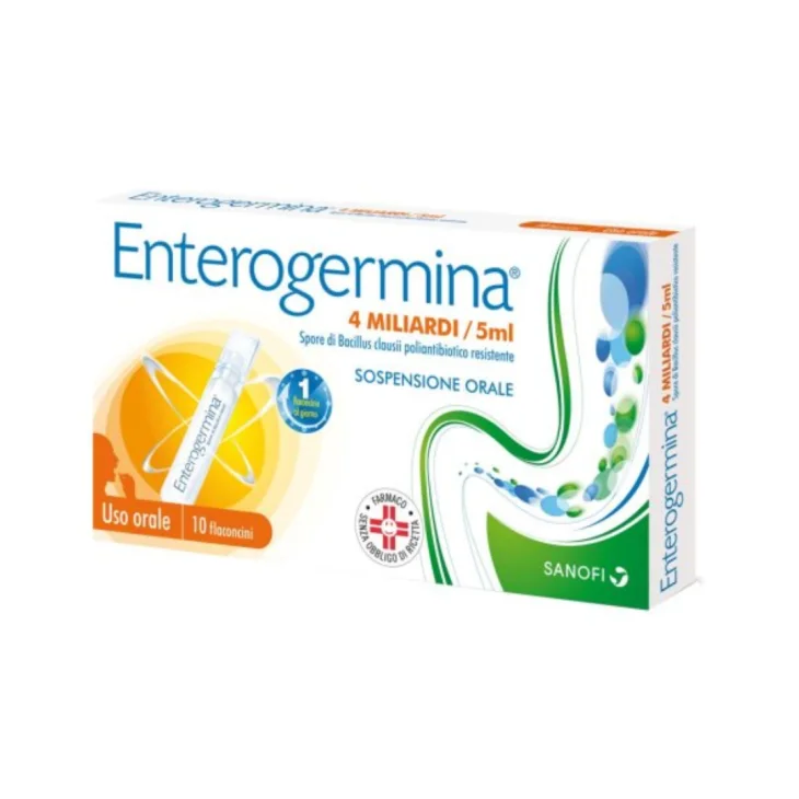 Enterogermina 4 Miliardi/5ml per l'equilibrio intestinale - 10 Flaconcini