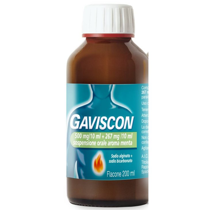 Gaviscon Sciroppo 500 mg/10 ml + 267 mg/10 ml Trattamento del bruciore dello stomaco occasionale 200 ml