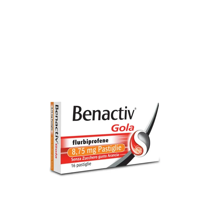 Benactiv Gola 8,75 mg - 16 pastiglie Gusto Arancia Senza Zucchero