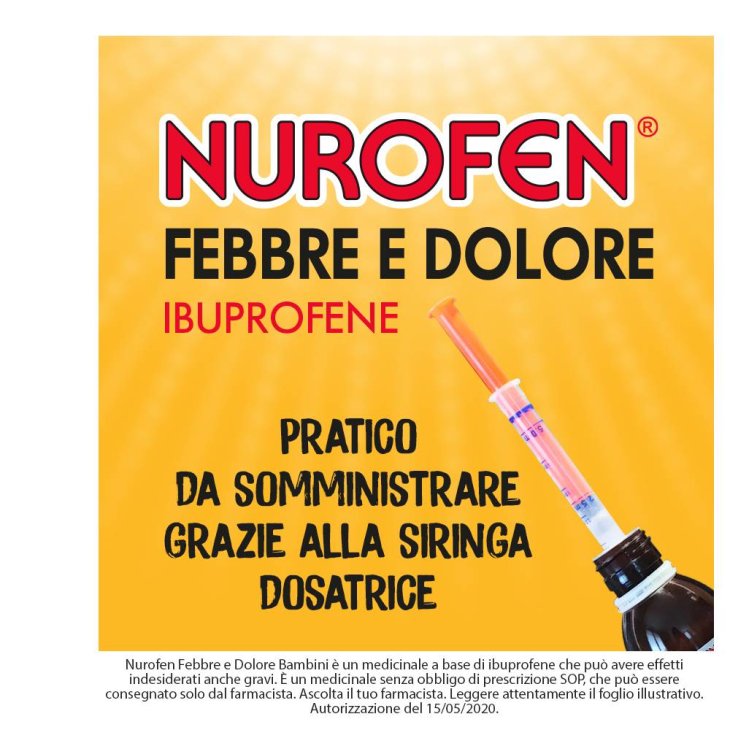 Nurofen Febbre e Dolore Bambini Sciroppo Fragola 100mg/5ml 150 ml