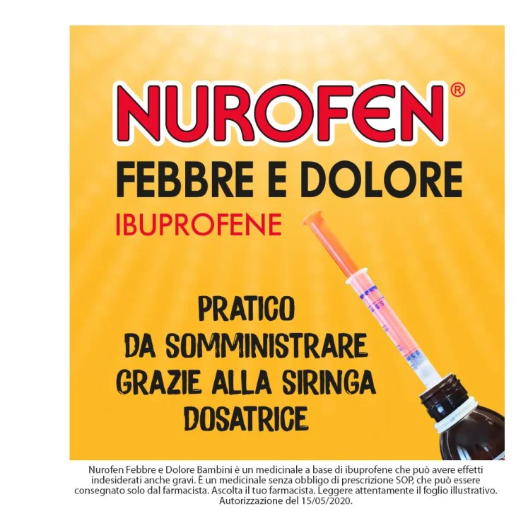 Nurofen Febbre e Dolore Bambini Sciroppo Fragola 100mg/5ml 150 ml