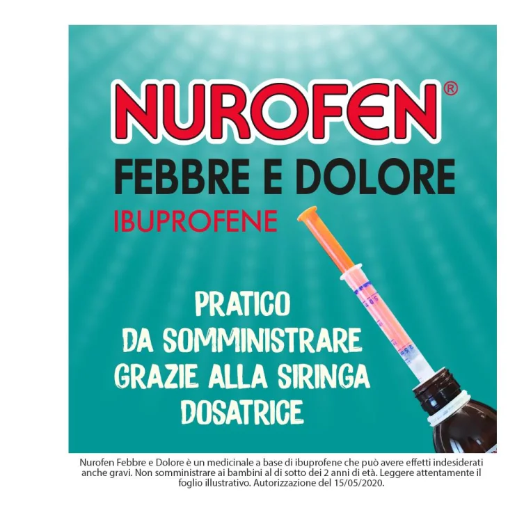 Nurofen Febbre e Dolore Bambini Sciroppo Fragola 200mg/5ml 100 ml