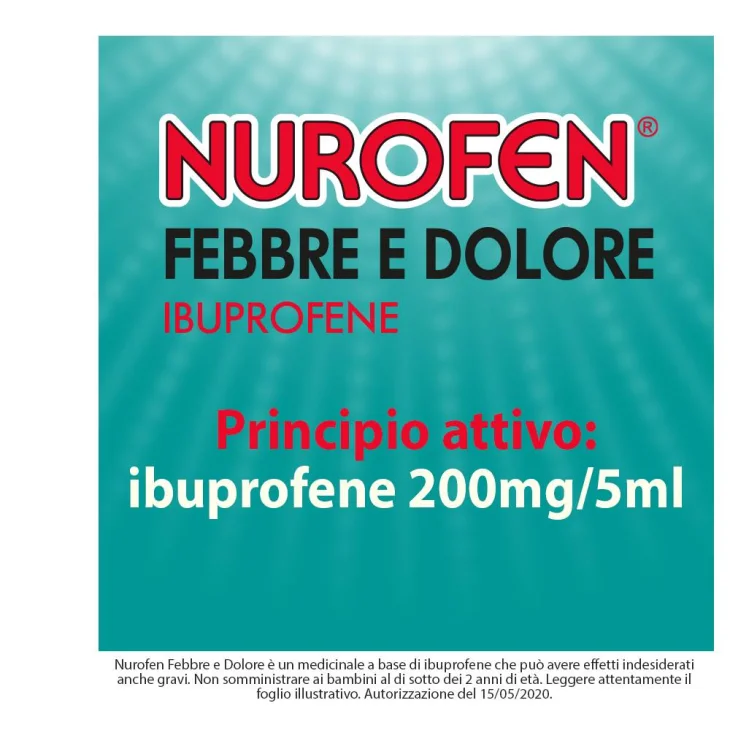 Nurofen Febbre e Dolore Bambini Sciroppo Fragola 200mg/5ml 100 ml