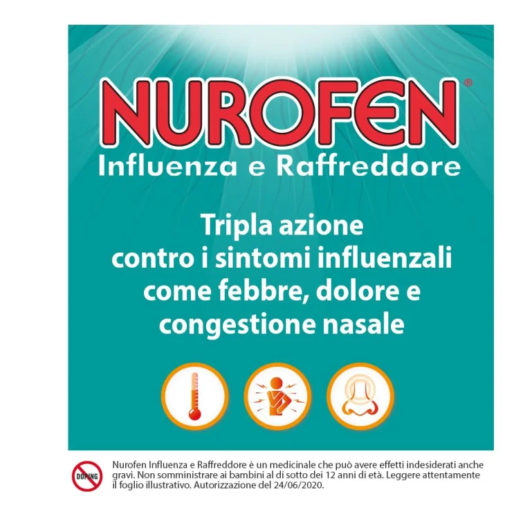 Nurofen Influenza e Raffreddore 200 mg + 30 mg  12 Compresse