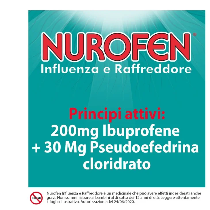 Nurofen Influenza e Raffreddore 200 mg + 30 mg  12 Compresse
