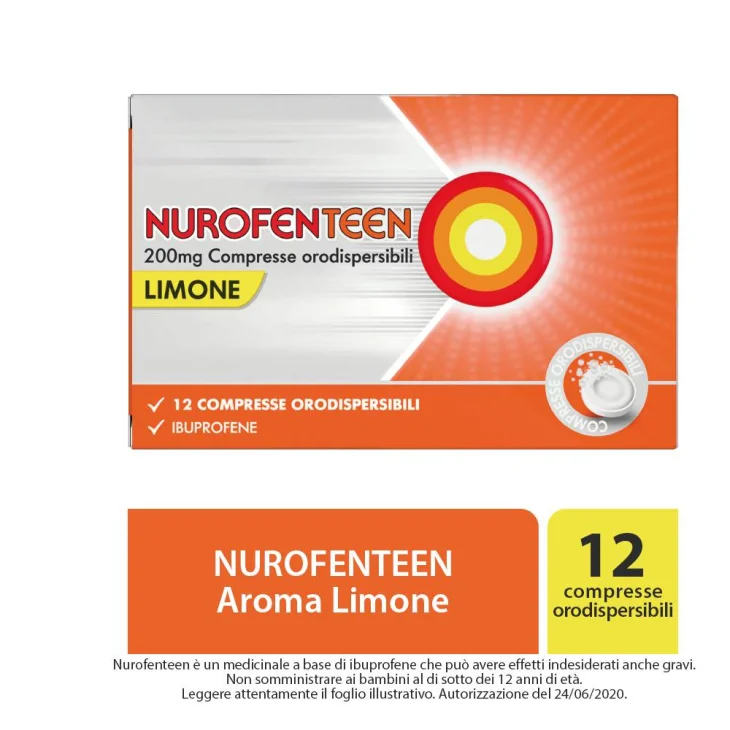 Nurofen Nurofenteen 200 mg  Gusto Limone 12 Compresse