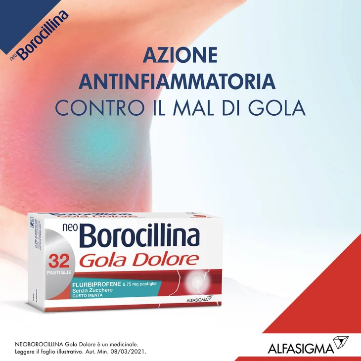 Neoborocillina Gola Dolore 8,75 mg - 32 pastiglie senza zucchero