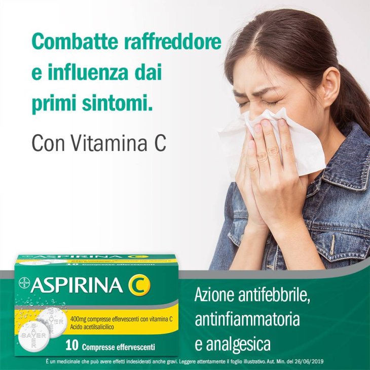 Aspirina C 400 mg + 240 mg 10 compresse effervescenti