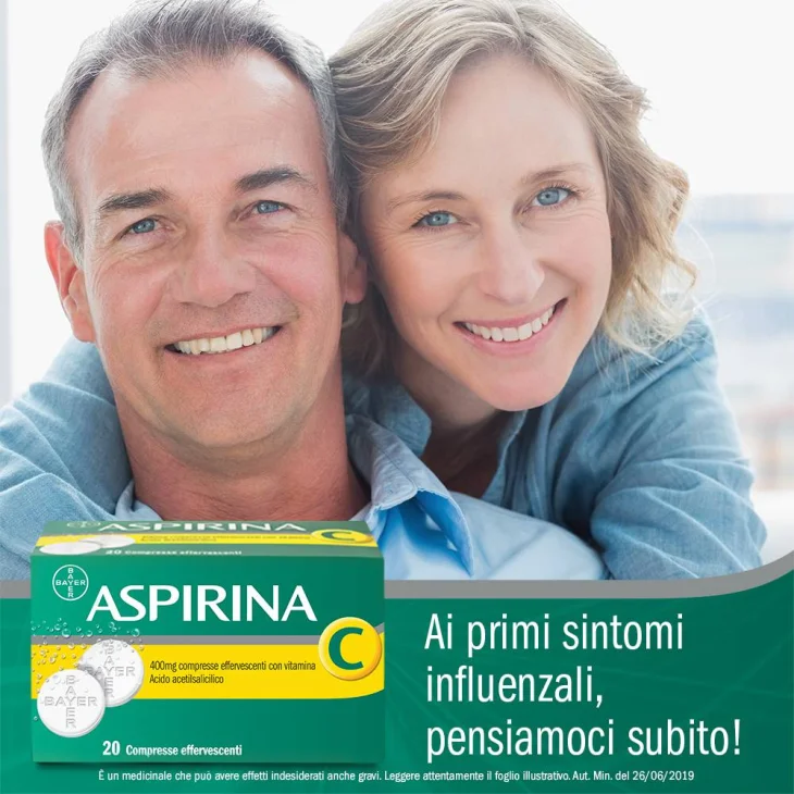 Aspirina C 400 mg + 240 mg 20 compresse effervescenti