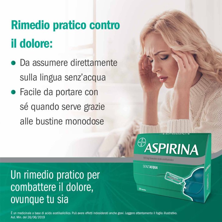 Aspirina 500 mg - 20 bustine granulato