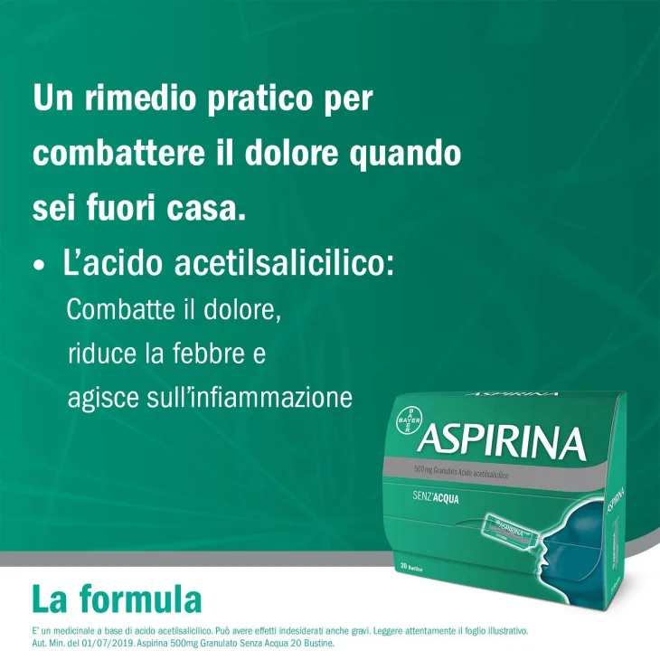 Aspirina 500 mg - 20 bustine granulato