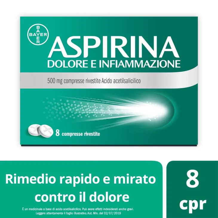 Aspirina Dolore e Infiammazione 500 mg - 8 compresse rivestite