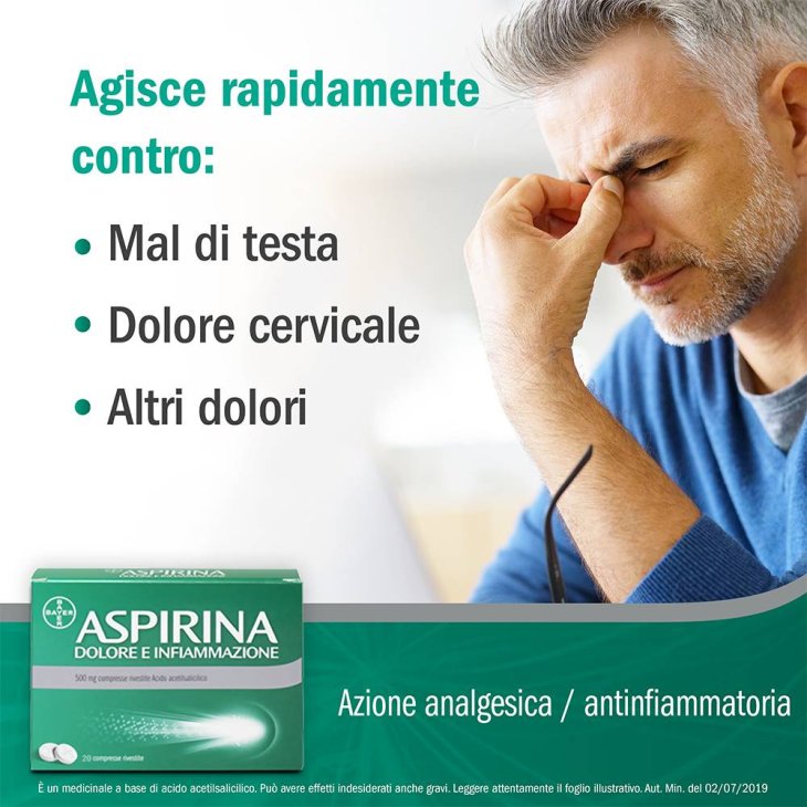 Aspirina Dolore e Infiammazione 500 mg - 20 compresse rivestite
