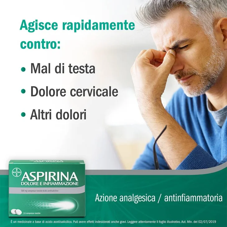 Aspirina Dolore e Infiammazione 500 mg - 20 compresse rivestite