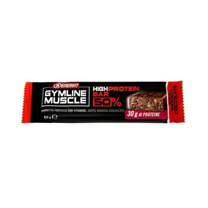 Enervit Gymline Muscle High Protein Bar 50% Barretta Energetica Gusto Arancia e Cioccolato 60 g
