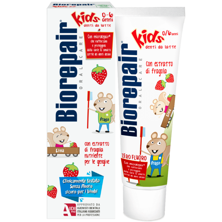 Biorepair Kids 0/6 Anni Dentifricio Fragola 75 ml