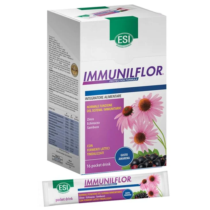 ESI Immunilflor Pocket Drink Integratore per le Difese Immunitarie 16 bustine
