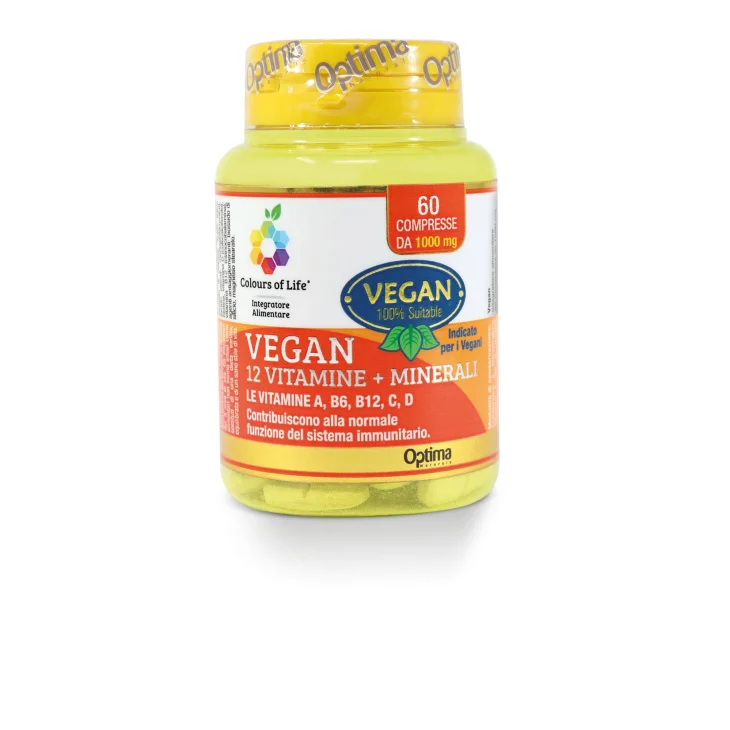 Colours of Life Vegan 12 Vitamine e Sali Minerali Integratore per Vegani Colours of Life Vegan 12 Vitamine e Sali Minerali Integratore per Vegani