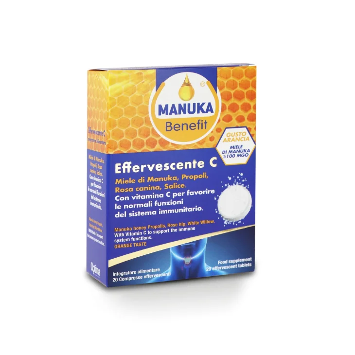 Optima Naturals Manuka Benefit Effervescente C Integratore Difese Immunitarie 20 compresse